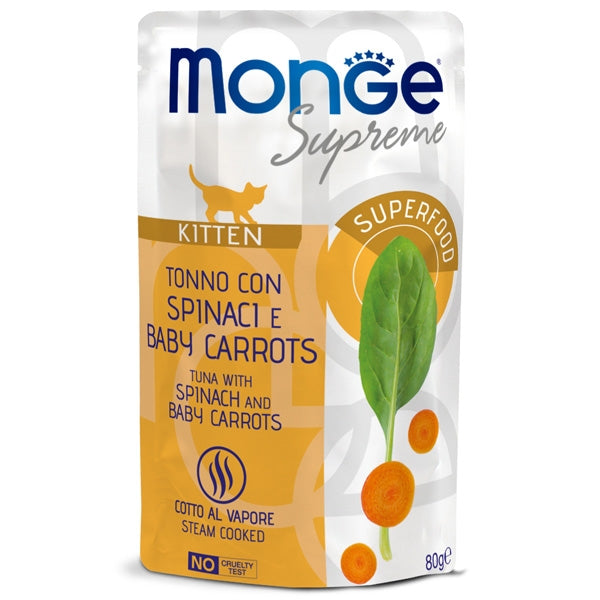 Monge Supreme Kitten Tonno con Spinaci 80gr Alimento umido per Gatti Monge Supreme Kitten Tonno con Spinaci 80gr Alimento umido per Gatti